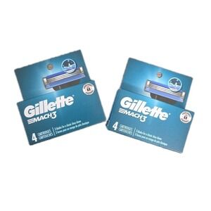 Gillette Mach3 Razor Blades Lot of 2, 8 Cartridges Total - New